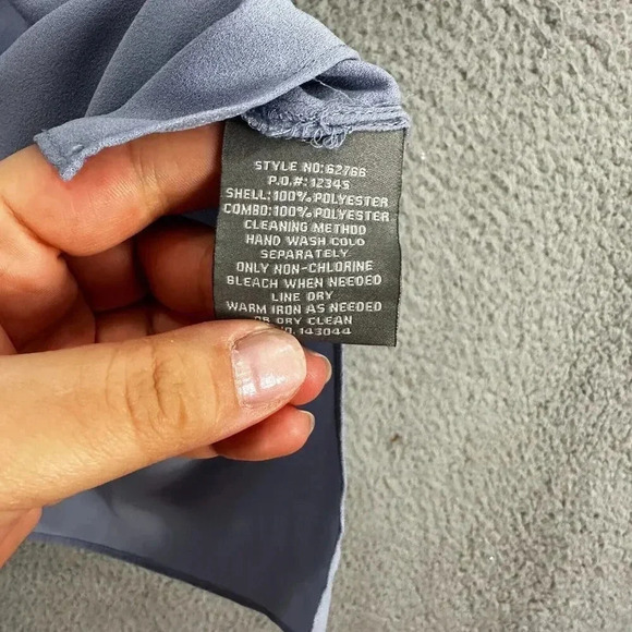 Bagatelle top womens small blue faux suede accent v neck boxy flowy casual‎ - Picture 7 of 8